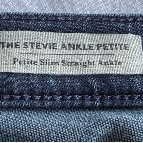 AG Adriano Goldshmied The Stevie Ankle Petite Slim Straight Jeans Blue Size 29P - Picture 3 of 14